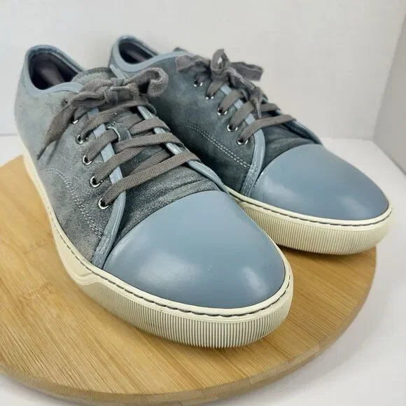 Lanvin DBB1 Suede And Patent Leather Sneakers Shoes Men's Size 12EU 13US Gray - Picture 5 of 15